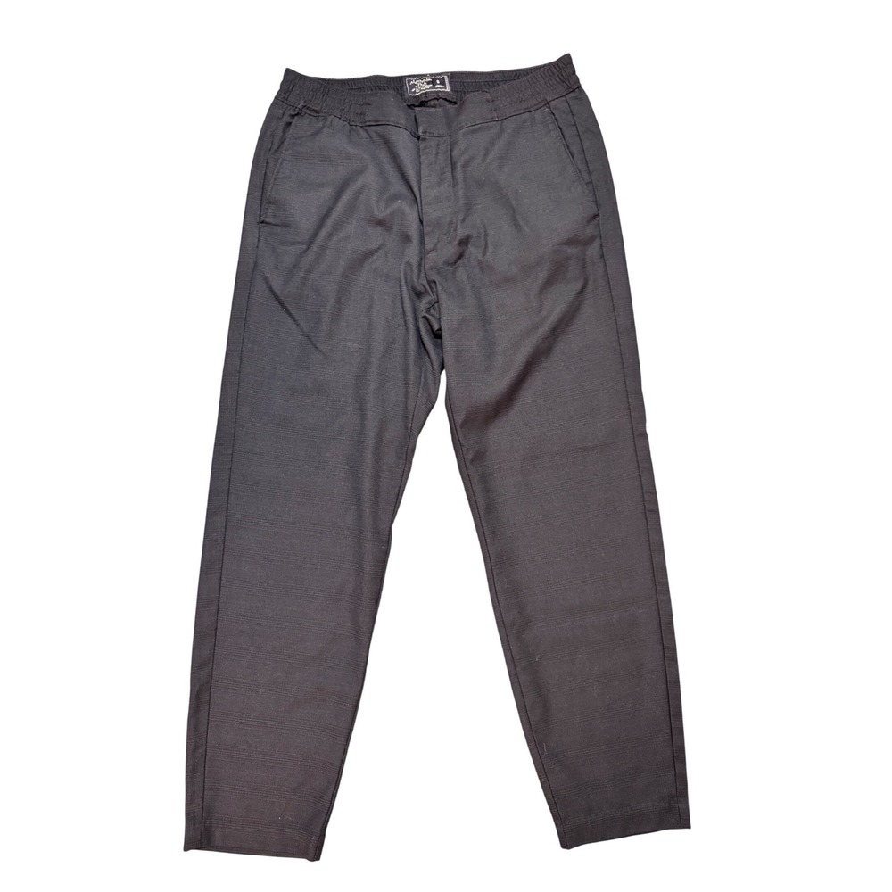 Abercrombie & Fitch Mens Navy blue Plaid Elastic‎ Waist Stretch Pants Small